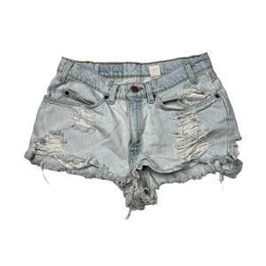Levi’s Destroyed Cut Off High Rise Frayed VTG 550 Jean Denim Shorts 8/10